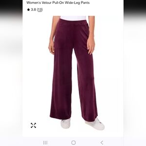 Vince Camuto Women's Velour Wide-Leg Pants - Deep Purple